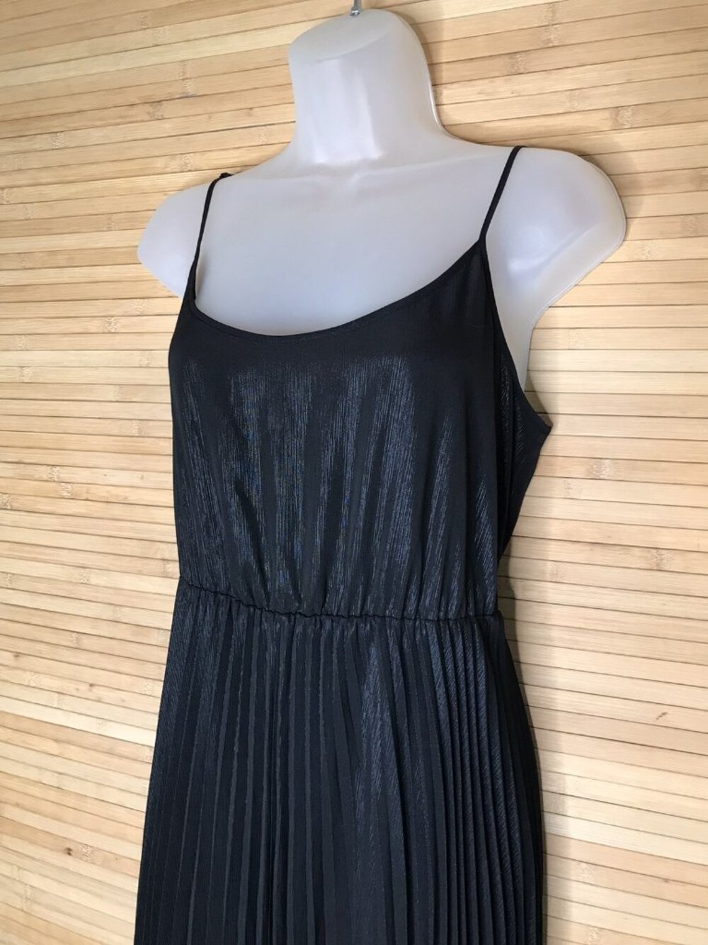 All Saints Elara Sz Large Pleated lined high waisted little black dress pleats - Picture 4 of 9